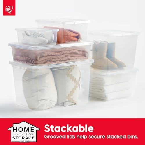 IRIS USA 20-Pack 6 Qt Storage Bins with Lids, Clear