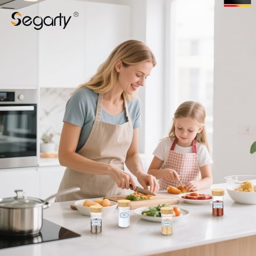 Segarty 3oz Round Spice Containers with Bamboo Shaker Lids, 3 PCS 90ml