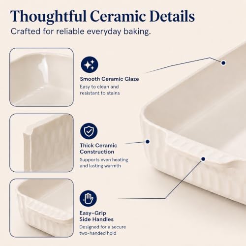 4.7QT Casserole Dishes for Oven, 9x13 in Ceramic Baking Dish