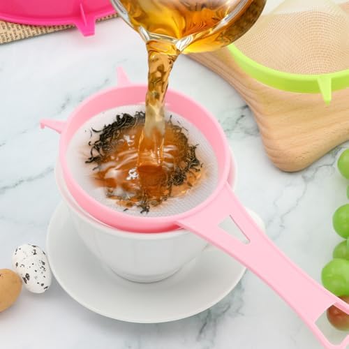 4Pcs Mesh Strainer Set, Plastic Fine Colander Set, Flour Sieve Filter