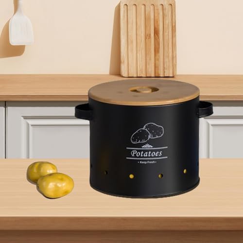 Generic Potato Storage Tin Potato Onion Garlic Storage Bin Kitchen