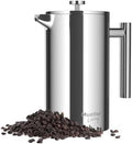 MuellerLiving 34oz Stainless Steel French Press Coffee Maker