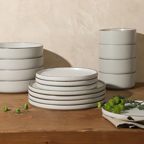 Gibson Elite Gelston Stoneware Matte Reactive Glaze 16 Piece