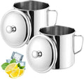 2 Pack 2.5 Liters/ 84 oz Stainless Steel Pitcher with Lid, Large