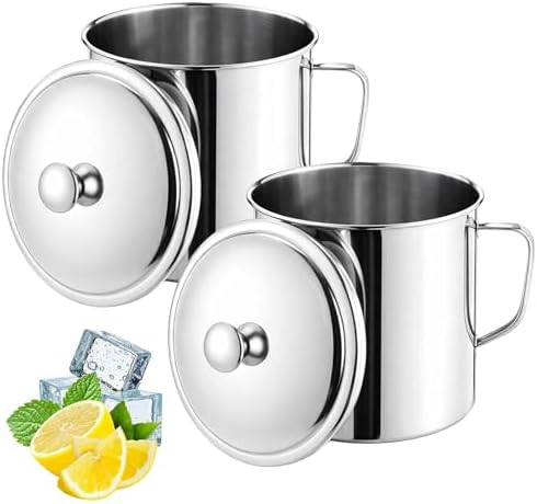 2 Pack 2.5 Liters/ 84 oz Stainless Steel Pitcher with Lid, Large