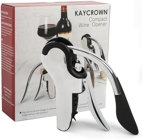KAYCROWN Stainless Steel Wine Bottle Opener, Vertical Lever Corkscrew