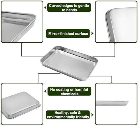 Aspire Stainless Steel Baking Sheet Pan Tray Set with Rack