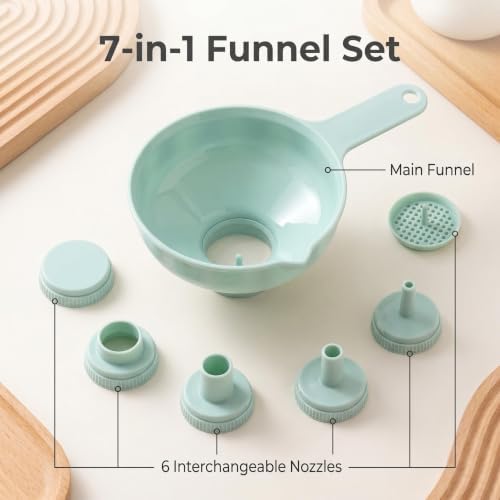 7-in-1 Multi-Function Kitchen Funnel Set, Food Grade Plastic Funnel