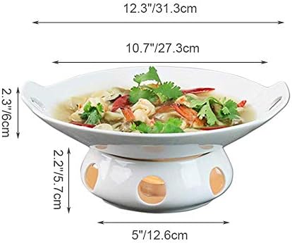 Kimmyer 12 Inch Buffet Casserole Dish, Ceramic Chafer