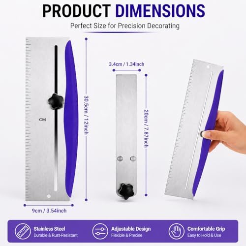 12 Inch Stainless Steel Cake Scraper and Leveler