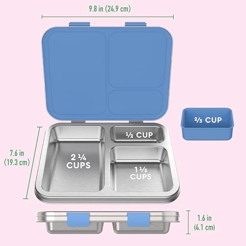 Bentgo Kids Prints Stainless Steel Leak-Resistant 3-Compartment Lunch