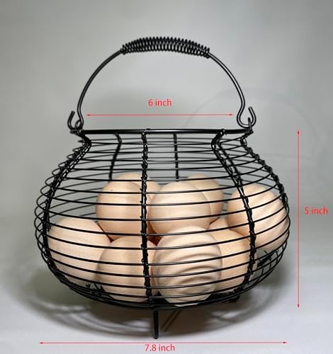 Metal Egg Gathering Basket with Handle
