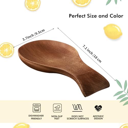 Patelai Acacia Wood Spoon Rest for Kitchen Stove Top Utensils,Brown