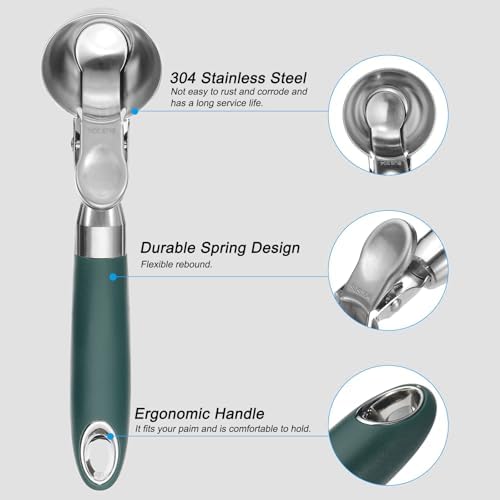 PATIKIL 4 Ounce Ice Cream Scoop with Trigger, 2 Pcs Stainless Steel
