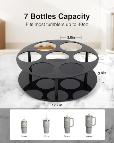 Luxtude Black 360 Rotatable Stanley Cup Organizer Holder for Kitchen