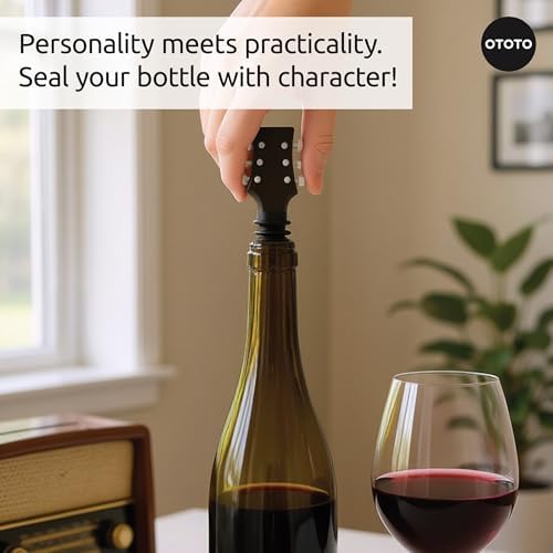 OTOTO Guitar Wine Stoppers Set - Wine Cork, Wine Cap - Unique Kitchen
