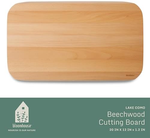 Bloomhouse Italian Beech Wood Cutting Board, 20 x 12 Inch