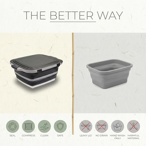 XL BBQ Prep Tub with Lid, Portable Collapsible BBQ Prep Tub with