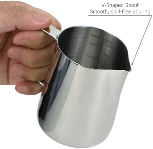 EIKS Stainless Steel Measuring Cup Steaming Pitcher Jug (350ml)