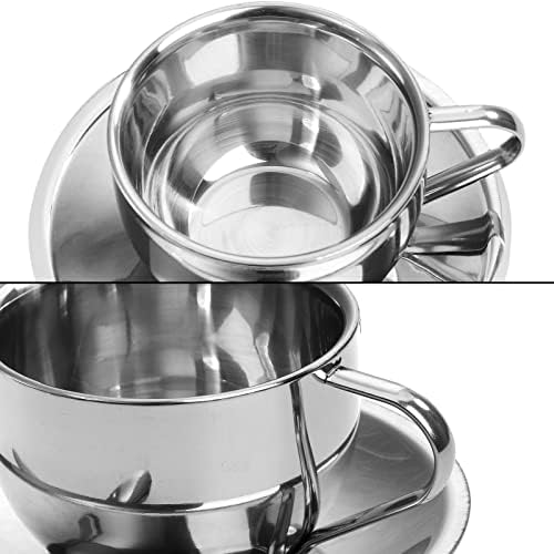 Okllen 4 Pack Stainless Steel Coffee Cup Set, 6 Oz Coffee Mugs with