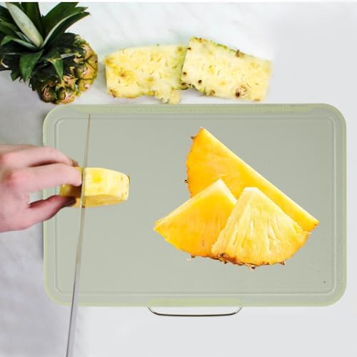 Plastic Cutting Board Set with Handles, Holder Stand and Juice Grooves