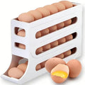 28 Egg Holder for Fridge, 4-Tier Auto Rolling Egg Organizer for