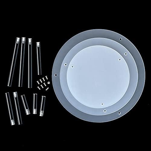 3 Pcs Acrylic Cake Stands, Akamino Reusable Round Cupcake Holder for