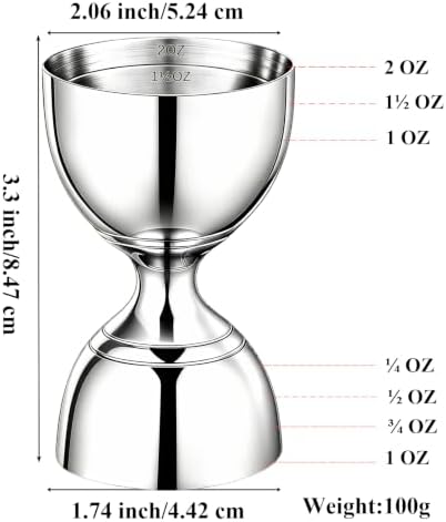 Bartender Jigger - Premium Cocktail Bell Jiggers - 1oz & 2oz