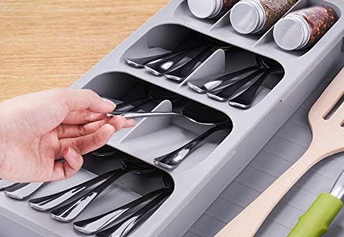 Expandable Kitchen Drawer Organizer, Adjustable Cutlery Trays and