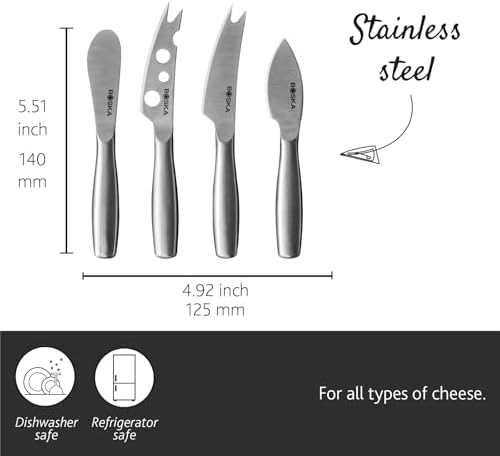 BOSKA Cheese Knife Set Mini Copenhagen, 4 Stainless Steel Knives