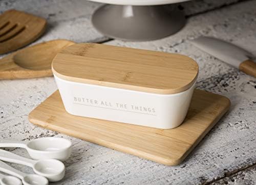Tablecraft Butter Dish with Lid, 7.75 x 3.25 x 2.5, Melamine