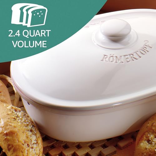 Römertopf Oval Ceramic Bread Freshness Pot | Natural Ceramic - Ideal