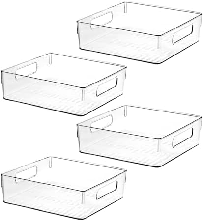Clear Plastic Pantry Storage Bins, Kitchen Organizer