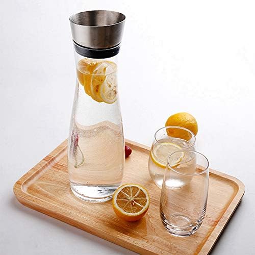 Water Carafe 1.2 Litre Acrylic Transparent Carafe with Lids, Glass