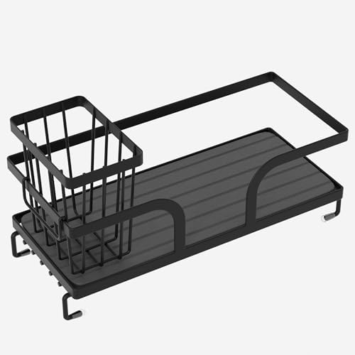 Sponge Holder for Kitchen Sink, 9.7" x 4.2" x 2.6", Black