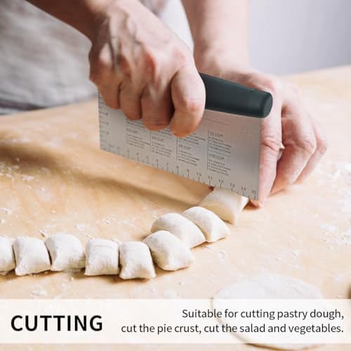 Stainless Steel Dough Bench Scraper & Chopper, Pastry Cutter for