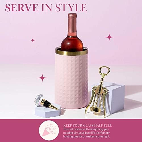 Paris Hilton Wine Bottle Chiller Set, Insulated Double Wall Chiller