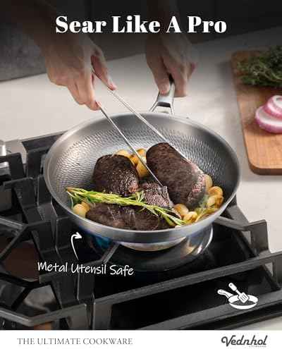Titanium Pans for Cooking | 8 Pcs Titanium Hammered Pro frying Pans