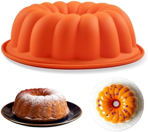 Pure Vie 9.5" Leak-proof Nonstick Silicone Cake Mold Bundt Cake Pan