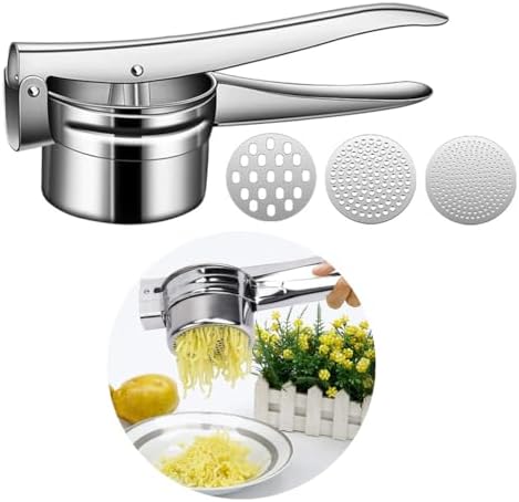 Potato Ricer 15oz, Heavy Duty Stainless Steel Potato Masher and Ricer