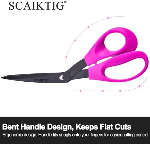 SCAIKTIG 8.5“ Bent Fabric Scissors All Purpose Sharp Heavy Duty, Bent
