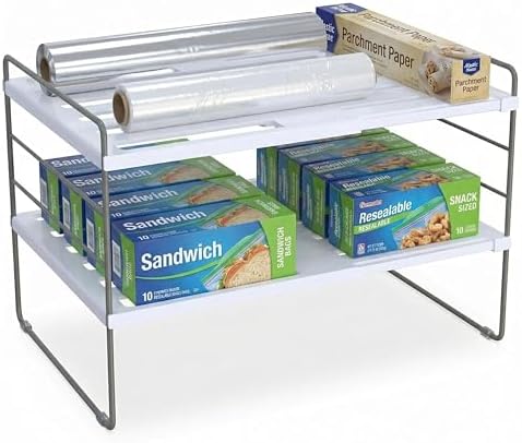 YAN & HIN Kitchen Cabinet Organizer, Expandable Kitchen Aluminum Foil