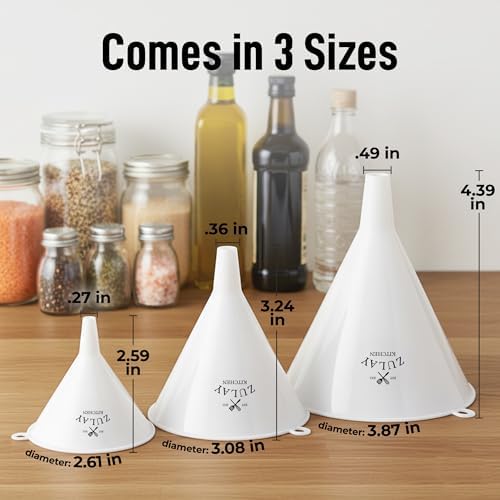 Zulay Kitchen 3-Piece Funnel Set, for Kitchen Use Filling Bottles