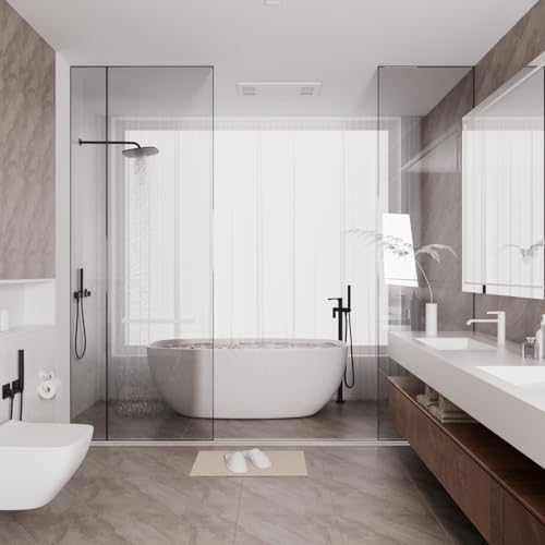39” Transparent Shower Threshold Water Dam Stopper for Dry Wet
