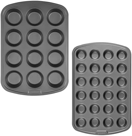 GoodCook Set of 2 Everyday Nonstick Muffin Pans – 12‐Cup Standard and
