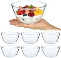 27oz Flat Bottom Glass Bowl Set of 6, 6in Clear Salad Serving Bowls
