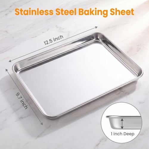 Herogo Cookie Baking Sheet 1 Pack, 12.5”x 9.7” Quarter Sheet Pan Tray