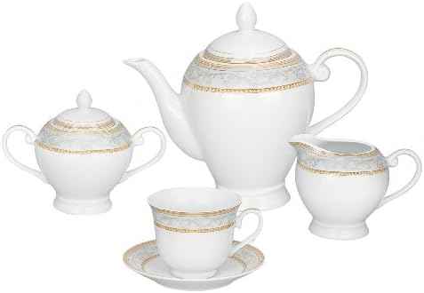 Lorren Home Trends 57-Piece Porcelain Dinnerware Set, Giada, Service for 8