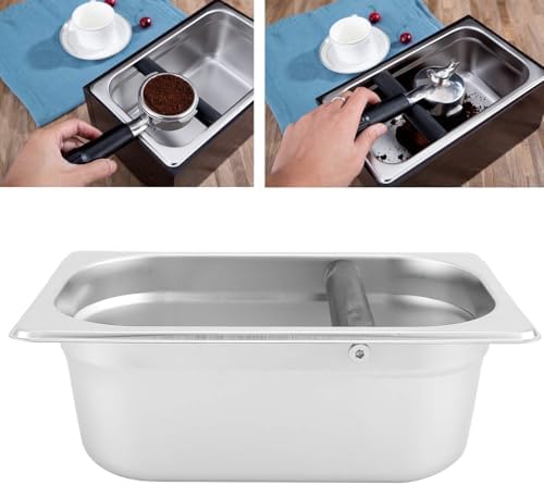 Espresso Knock Box, 10.4x6.3x3.9in Coffee Knock Box Stainless Steel