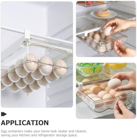 Egg Holder Dispenser for Refrigerator Drawer, 15-count Egg Organizer